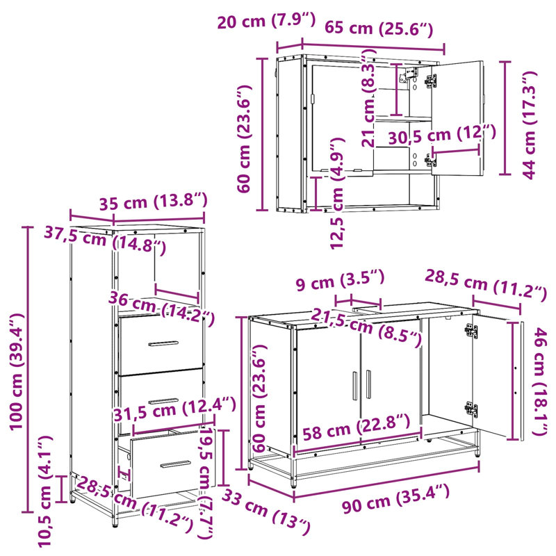 Vanity & Mirror Set