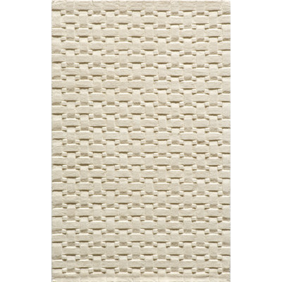 Carissa Geometric Handmade Tufted Wool Ivory Area Rug