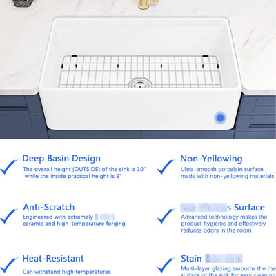 Évier de 30 po x 20 po - blanc, chaleur, teinture, égratignure et rouille, insonorisation, teinture pour cuisine simple avec fonction d'amortissement