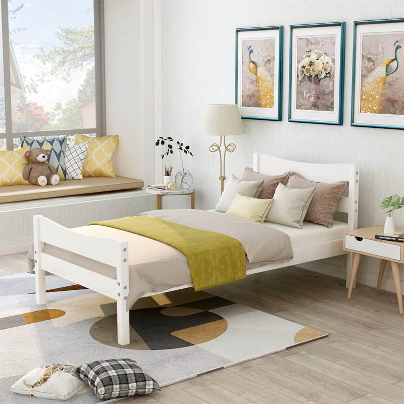 Hergen Slat Bed, White