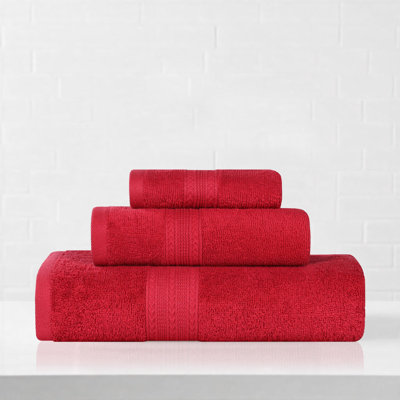 Asleigh 3-Piece Chevron Cotton Towel Set
