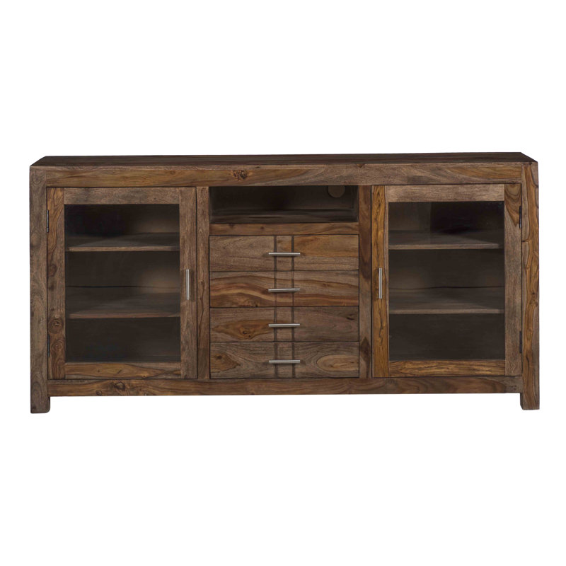 Buffet / meuble télé en bois massif pour téléviseur de 75 po ou moins Enely