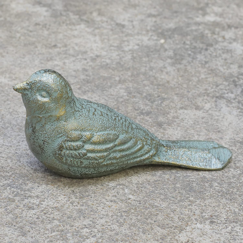 Butoir de porte oiseau en fonte rétro vintage (doré-vert antique)