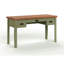 Bureau 53 po, aucun assemblage requis, vert sauge et finition bois fruitier