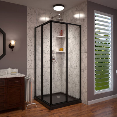 Cabine de douche carrée avec cadre inclus l 42 po x P 42 po x H 74,75 po Cornerview