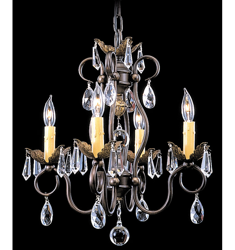 Style bougie classique/traditionnel 4 lumières lustre Mallie, Bronze acajou