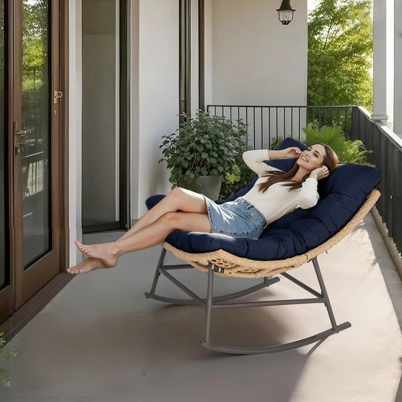 Outdoor Waterproof Egg Chair Cushion – 49"x37"x7.8" Extra Thick, Fade-resistant, Easy-clean Swing Basket Seat Pad For Garden, Balcony & Porch
