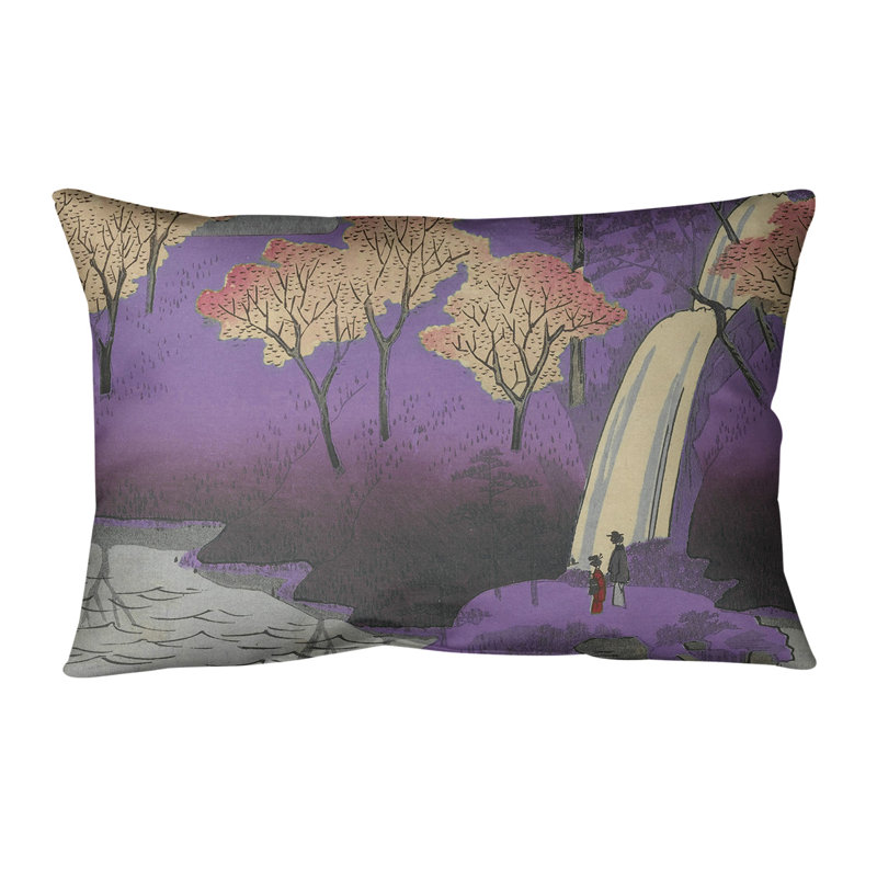 Coussin lombaire chiyogaike étang, Mauve, Sergé de coton