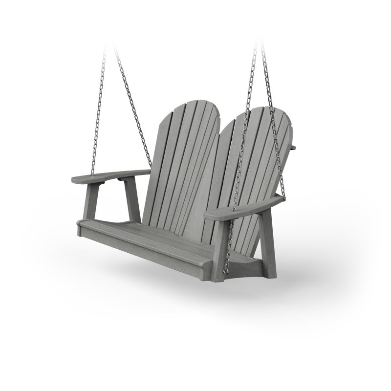 Balancelle de véranda en poly Adirondack Wisby, Bois flottant gris