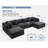 Sectional Couches, Convertible Boneless Couch with Ottoman-1433210643