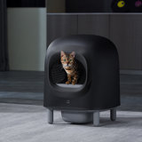Self Cleaning Cat Litter Box, App Control, Safety Protection, Automatic Smart Robot Litter Box For Multiple Cats, With Garbage Bags&Plastic Air Filter, Black& White