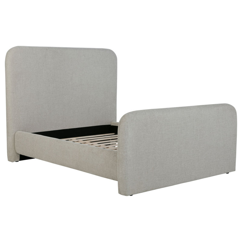 Grand lit plateforme gris Kendra, Grand