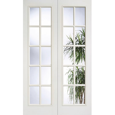 SA Glazed 20L White Internal Door Pair