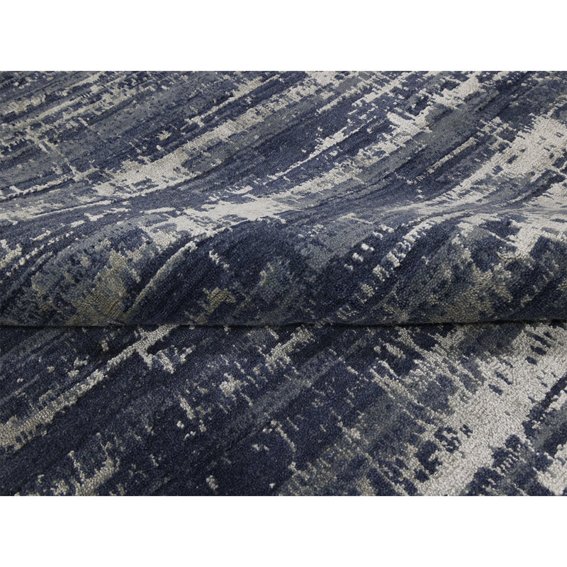 Abstract Area Rug in Navy, Rectangle 6' x 9'