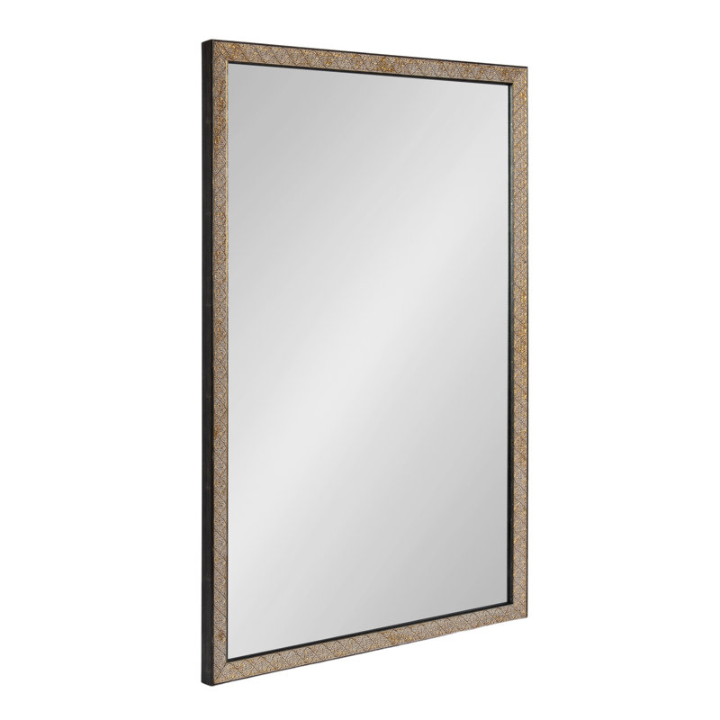 Rectangle Ornate Textured Bathroom Mirror, 20" H x 30" W