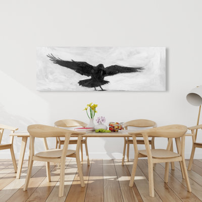 Crow in Flight - Black Bird Canvas for Home Decor | Art Print