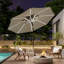 300cm Large Solar Powered LED Patio Umbrella for Outdoor Garden Patio without Base-623786147