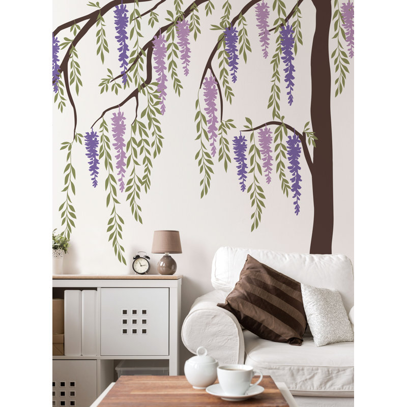 Décalcomanie murale arbre weeping wisteria, Olive