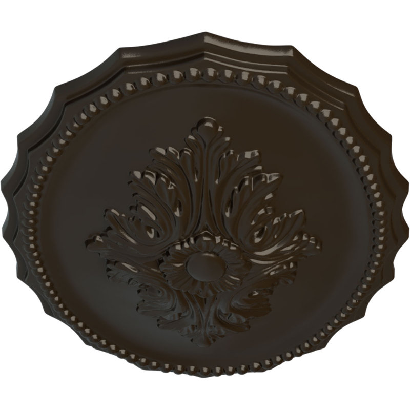 Médaillon de plafond Endurathane Oxford, l 16 7/8 po x H 11 3/4 po x P 1 1/2 po, finition de foyer en pierre peinte à la main