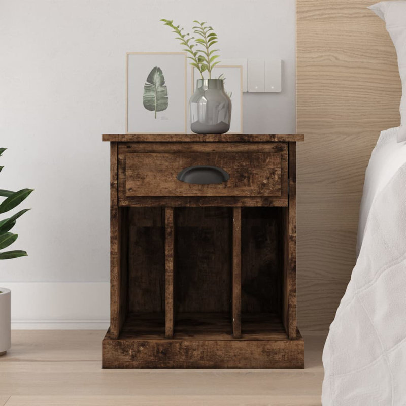 Pilot 1 Drawer Bedside Table, Smoked Oak, Individual