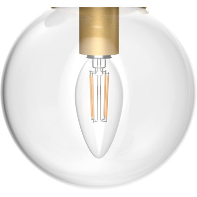 Ralbay Industrial Wall Sconce With Clear Glass Globe - Hardwired Wall Light Fixture For Bathroom, Kitchen, Living Room, Vanity, Hallway (Bulb Not Included)