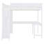Full Size Loft Bed With Desk And Shelf - White