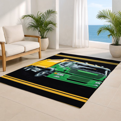 Tapis intérieur et extérieur bleu Transport