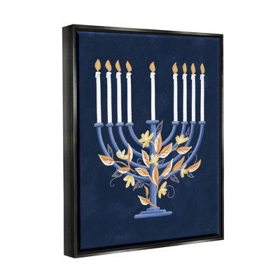 " Traditional Floral Hanukkah Menorah " by House Fenway