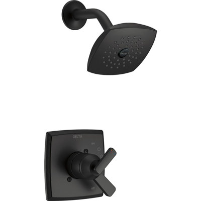 Ensemble de garniture de valve à double fonction Ashlyn 17, ensemble de 2 poignées noir mat pour système de robinet de douche, noir mat (valve non incluse)