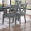 Table de salle à manger moderne 7 pièces gris avec 6 chaises en X-1280017350
