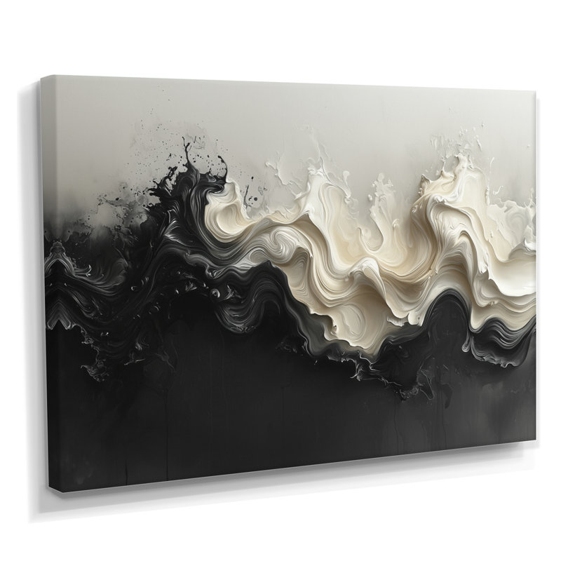 «Dawley», noir et blanc, Uniant Horizons, H 30 po x l 40 po, Toile tendue, Ne s’applique pas