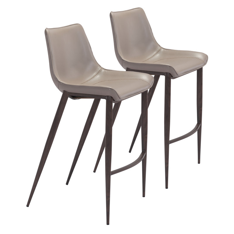 Tabouret de bar Magnus, Gris, Noyer