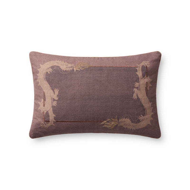 Brigette Romanek x Loloi Decorative Pillow, Rectangle 13"H x 21"W, Pink, Down Blend