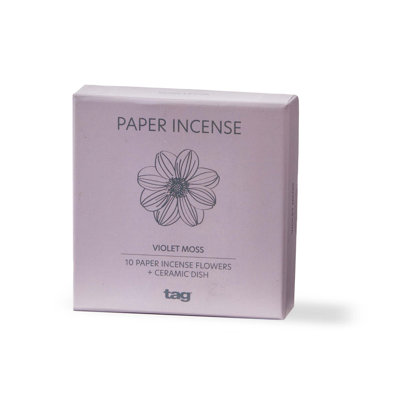 Violet Moss Paper Incense Set Of 10 Beige Everyday