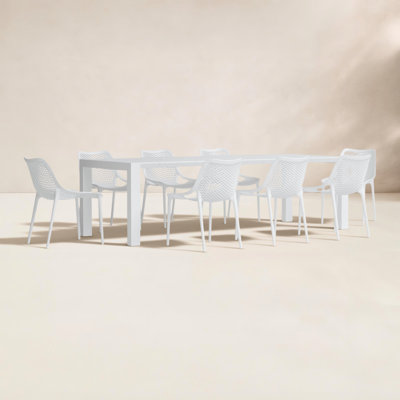 Farrah 102"-118" W 8-Person Rectangular Extendable Dining Set
