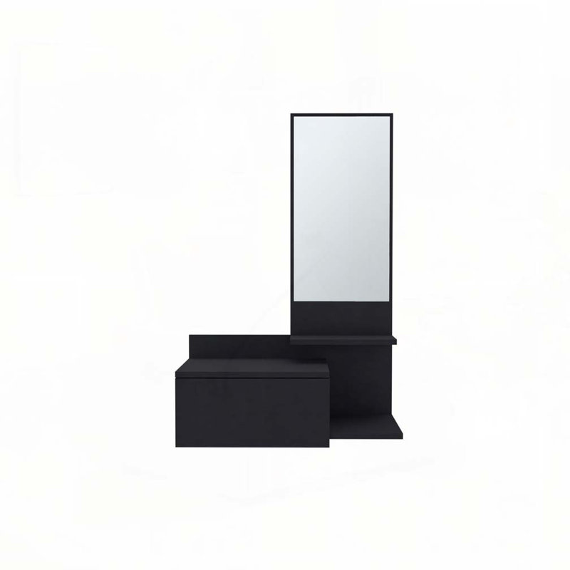 Console à miroir 3 tiroirs Vienna, Noir