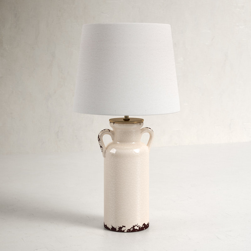Mamerie Ceramic Table Lamp, Beige