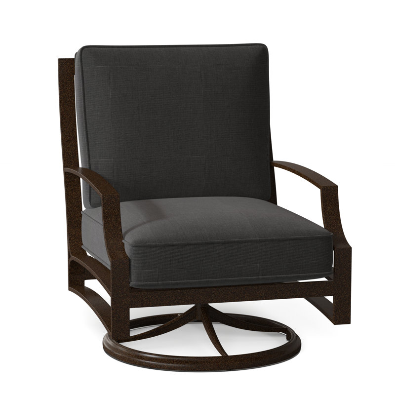 Seal Cove Outdoor Swivel Lounge Chair, Canvas Bird's Eye Sunbrella® Canvas, Chestnut Brown