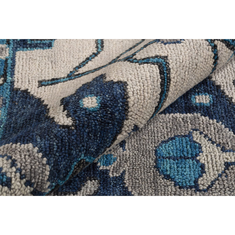 Rock My Classics Wool Oriental Area Rug in Blue/Gray/Ivory, Rectangle 6' x 9'