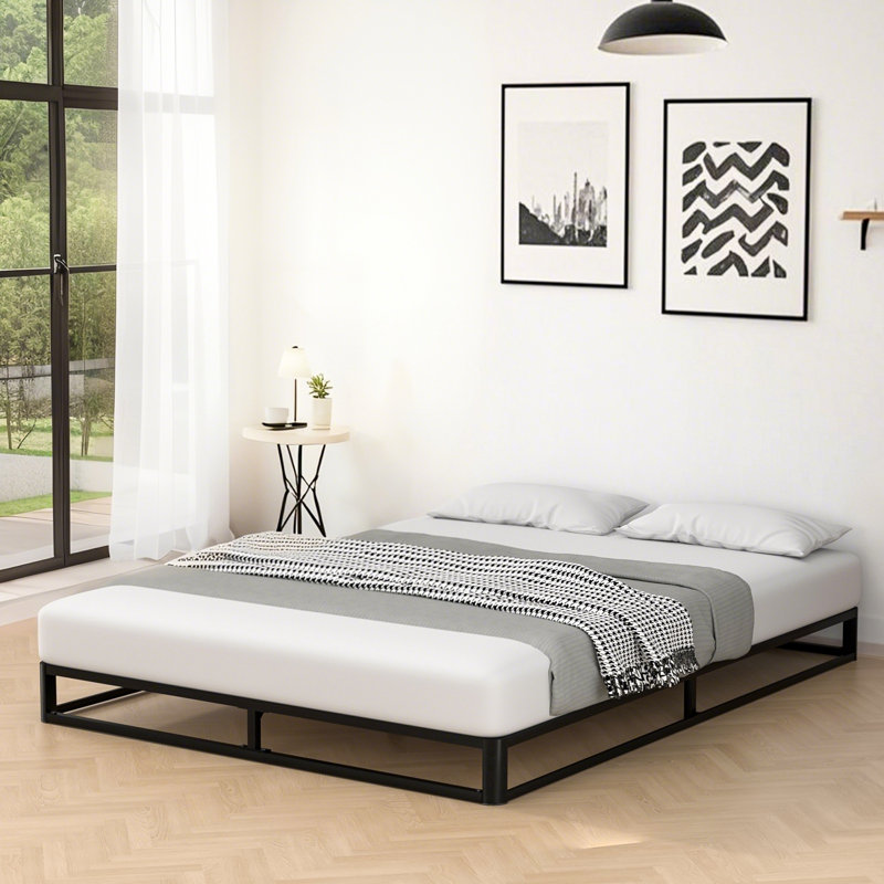 Galatia 6.3'' Low Profile Bed Frame with Wood Slats No Box Spring Needed, Full
