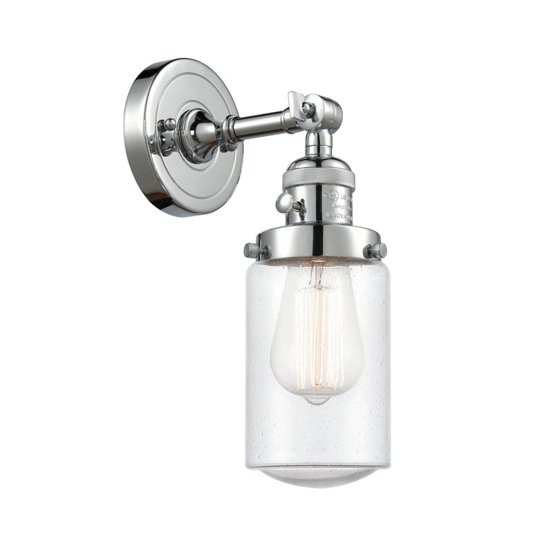 Saroyan Armed Sconce, Polished Chrome, Seedy, 60 Watt Vintage Incandescent Bulb