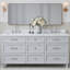 ARIEL Monroe 73 Double Sink Bathroom Vanity with Italian Carrara Marble Top-1839752544