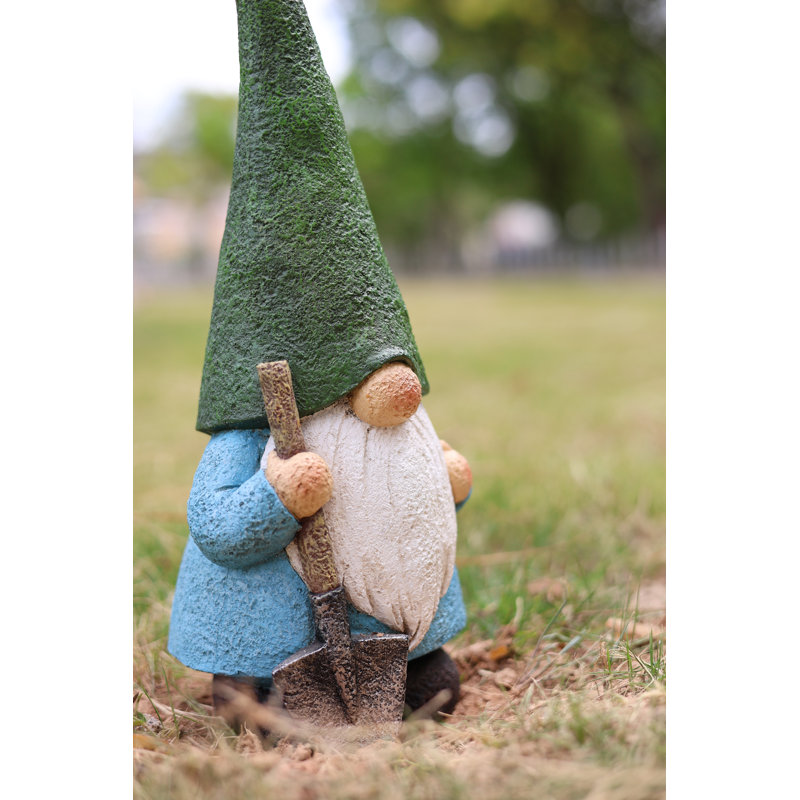 Statue de gnome de jardin 16 po tenant une pelle