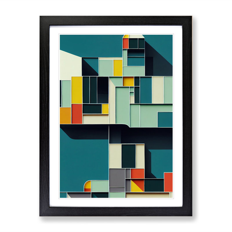 Stacked Architecture - Framed Print, Black Framed, 64cm H x 46cm W x 2cm D