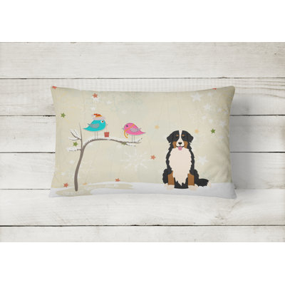 Christmas Contemporary Solid Indoor/Outdoor Lumbar Pillow