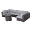 Ensemble de conversation modulaire 7 pièces avec coussins Satoya Grey