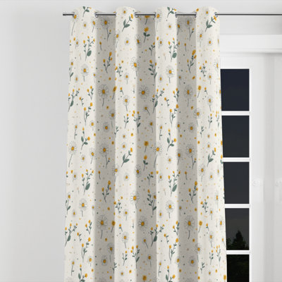 Panneaux de rideaux à motif floral - rideau à œillets moderne bamse - 1 panneau