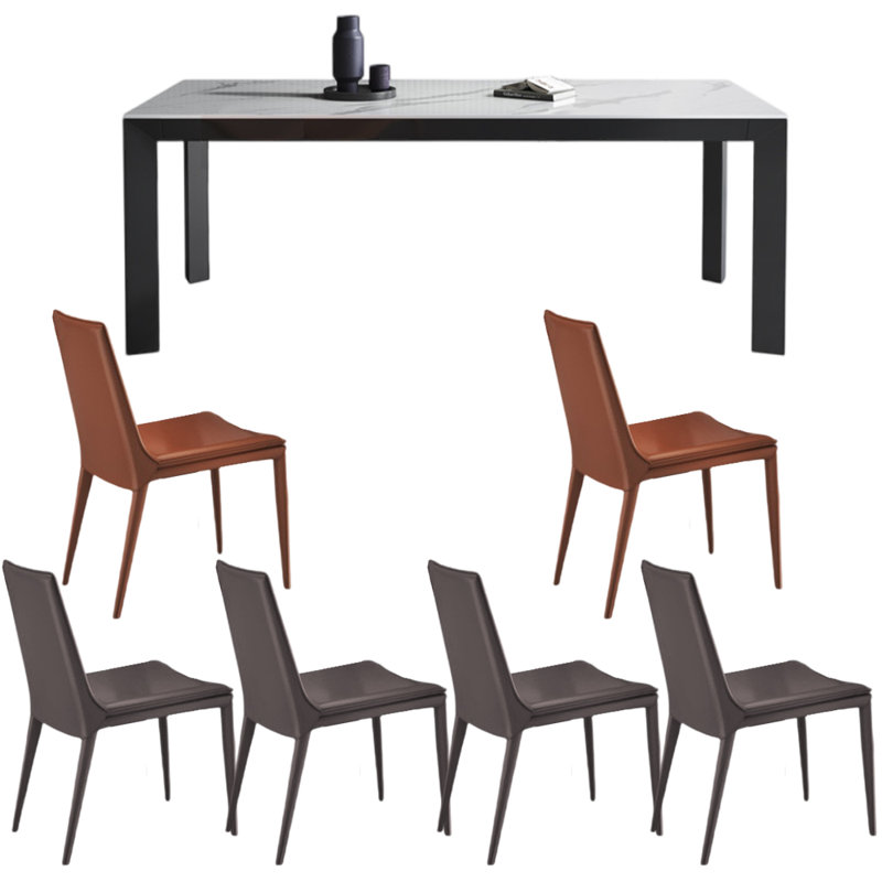 Modern simple home rectangular dining table sets, 29.5"H x 55.1"L x 31.5"W