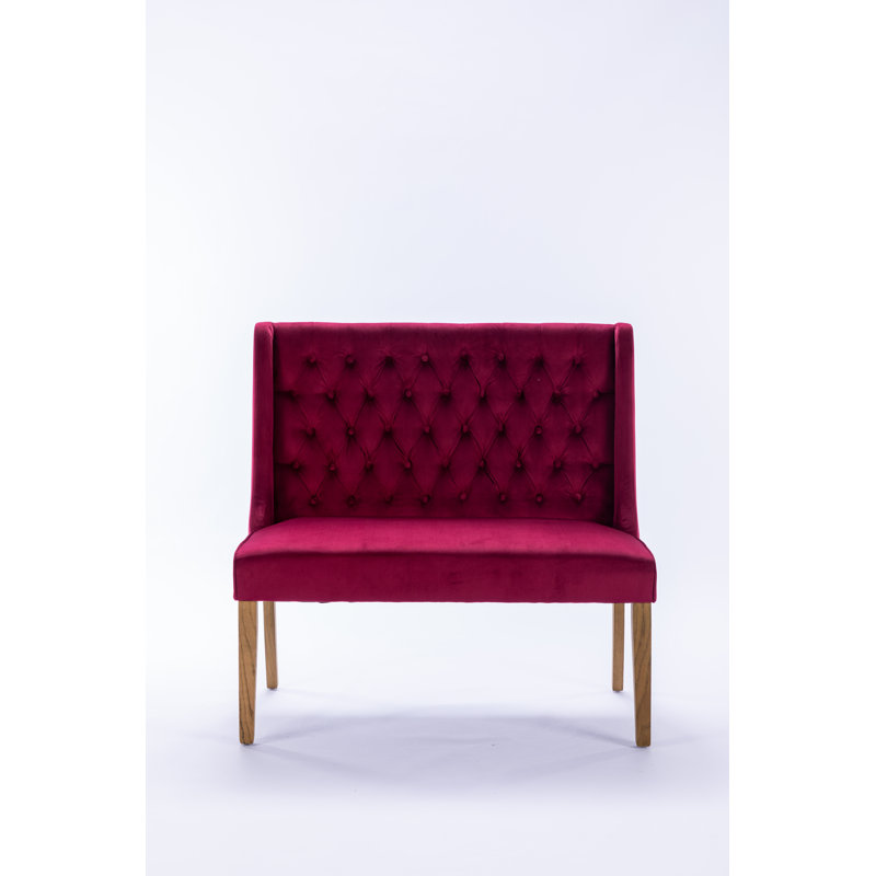 Mairead Upholstered Bench, 98cm H x 100cm W x 66 cm D, Ruby