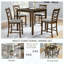 Ensemble de table de salle à manger à hauteur de comptoir 5 pièces avec 4 chaises, ensemble de table de salle à manger à hauteur de comptoir en bois pour 4 personnes, ensemble de table de salle à manger à hauteur de comptoir moderne pour le salon, la cuisine et la salle à manger